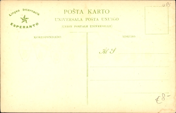 Postcard Esperanto, people of different nations