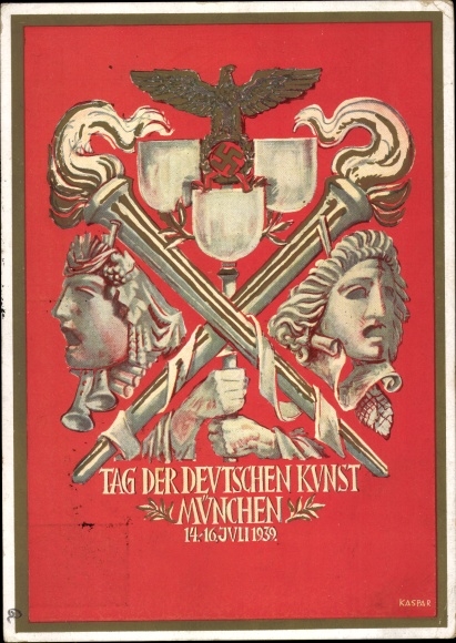 Artist Postcard Kaspar, Munich, Day of German Art, 14th-16th. July 1939