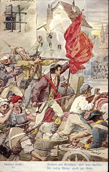Kunstenaarskaart Kaufmann, Hans, Schiller's bel XI, vrijheid en gelijkheid