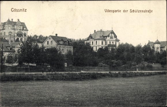 Ak Gößnitz in Thüringen, Villenpartie der Schützenstraße
