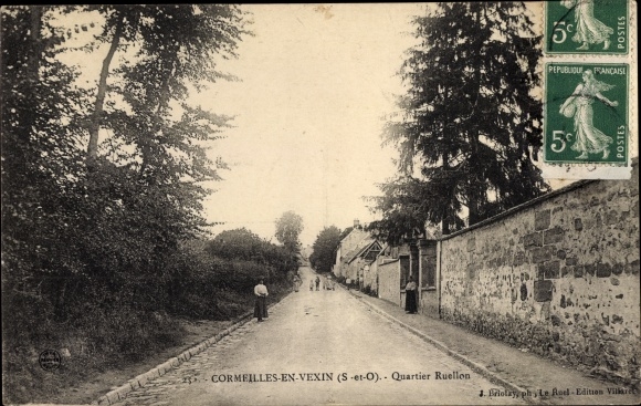 Ak Cormeilles en Vexin Val d´Oise, Quartier Ruellon