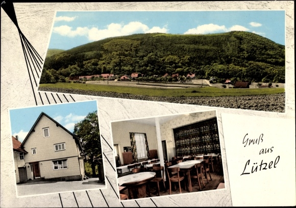 Postcard Lützel Biebergemünd in Hesse, long shot, inn to the green tree