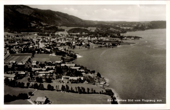 Postcard Bad Wiessee in Upper Bavaria, aerial photograph