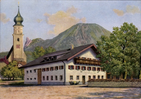 Postcard Feldkirchen Ainring in Upper Bavaria, Gasthaus Zellerhof