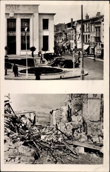 Postcard Royan Charente Maritime, Rue de la Republique, Ruins, war destruction II. WW