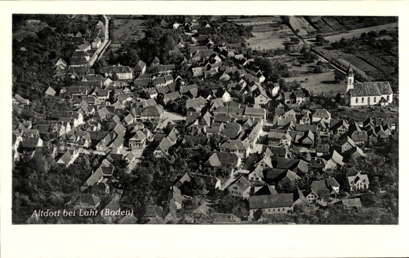 Postcard Altdorf (near Lahr) Ettenheim in Baden, aerial photograph