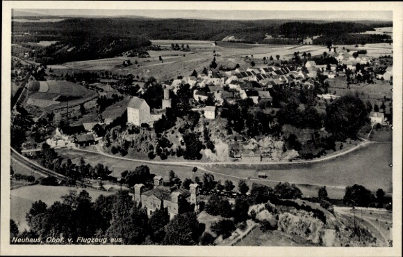Postcard Neuhaus Windischeschenbach in the Upper Palatinate, aerial photograph