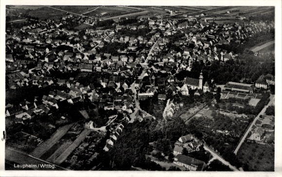 Postcard Laupheim in Upper Swabia Württemberg, aerial photograph