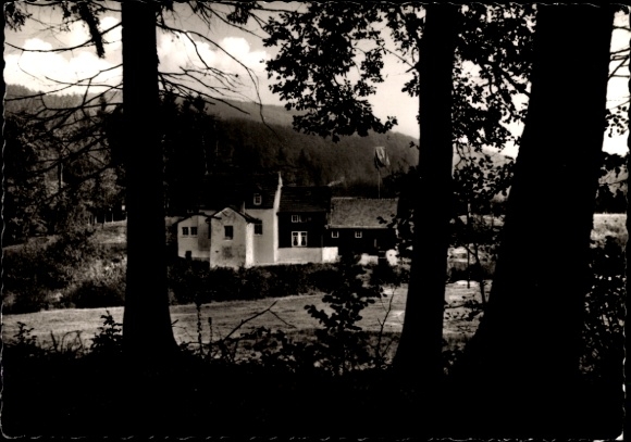 Postcard Village Kassel Biebergemünd in Hesse, Spessart, Nature Friends House Günthersmühle