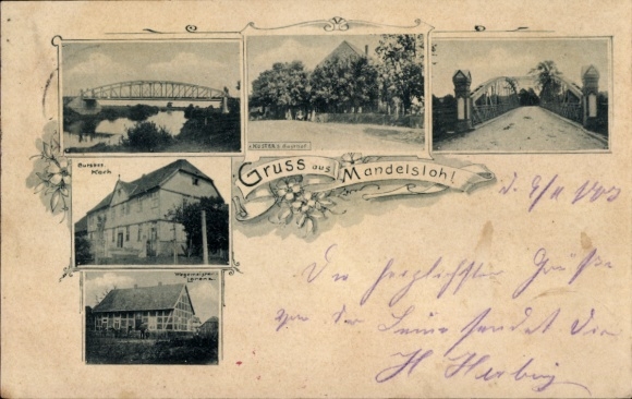 Postcard Mandelsloh Neustadt am Rübenberge, inn, bridge, town views