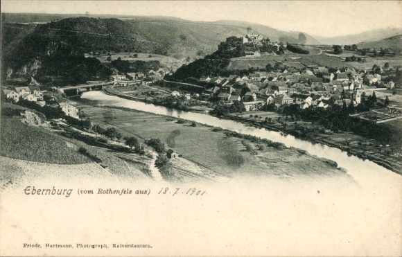 Ak Bad Münster am Stein Ebernburg, uitzicht vanaf Rothenfels