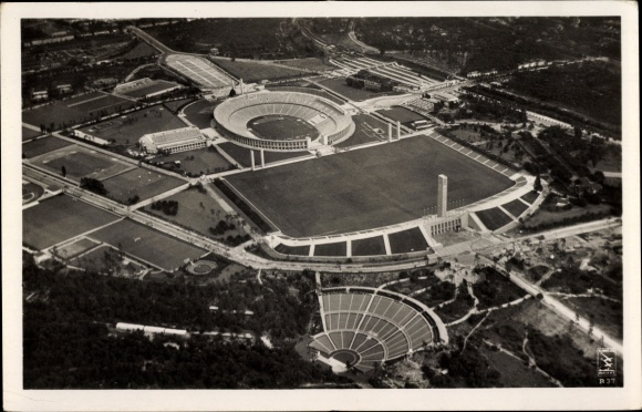 Ak Berlin Charlottenburg Westend, Fliegeraufnahme, Reichssportfeld, Stadion, Dietrich Eckardt Bühne