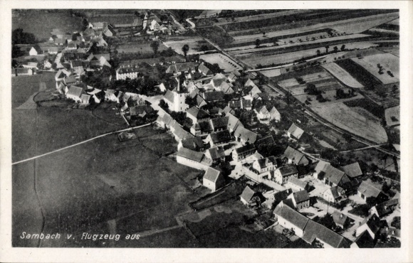 Postcard Sambach Pommersfelden in Upper Franconia, aerial photograph