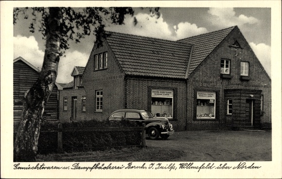 Ak Willmsfeld Westerholt Niedersachsen, Gemischtwaren und Dampfbäckerei Bernh. J. Juilfs