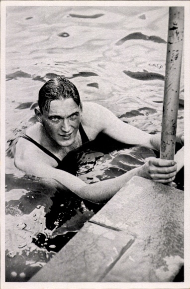 Collector's picture 1936 Olympics, German swimmer Erwin Sietas
