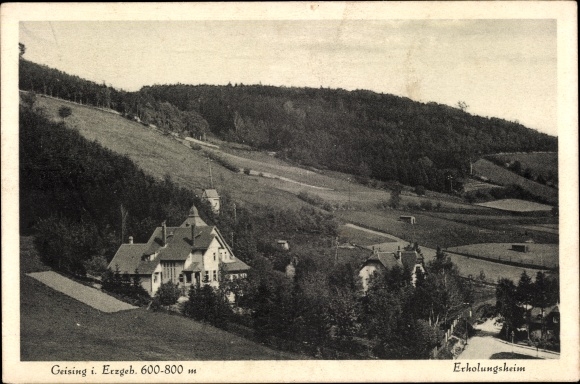 Postcard Geising Altenberg in the Ore Mountains, convalescent home, panorama
