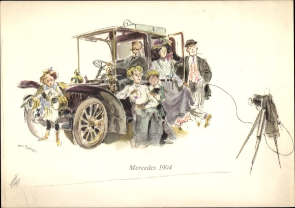 Artist PC Mercedes 1904, automobile, camera, family
