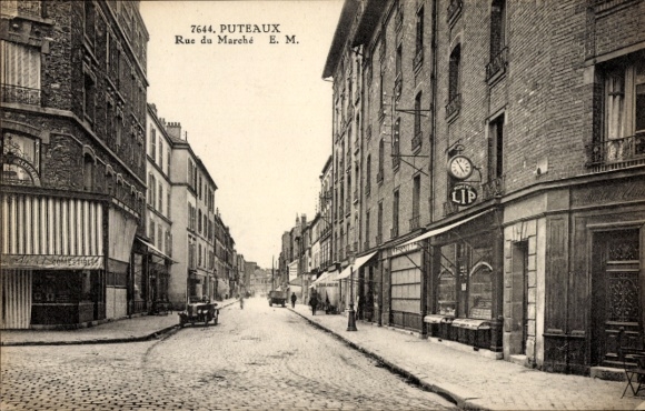 Ak Puteaux Hauts de Seine, Rue du Marché