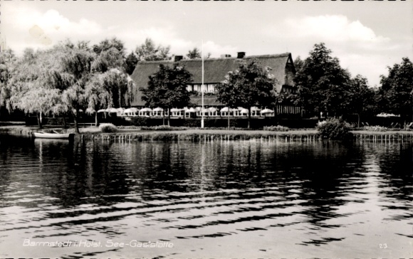 Ansichtkaart Barmstedt in Holstein, restaurant aan het meer