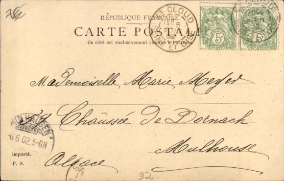 KP Saint Cloud Hauts de Seine, panoramiczny widok na miasto, kościół w tle,