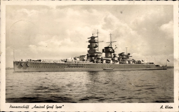 Niemiecki okręt wojenny AK, Admiral Graf Spee, pancernik, wieżyczki strzelnicze
