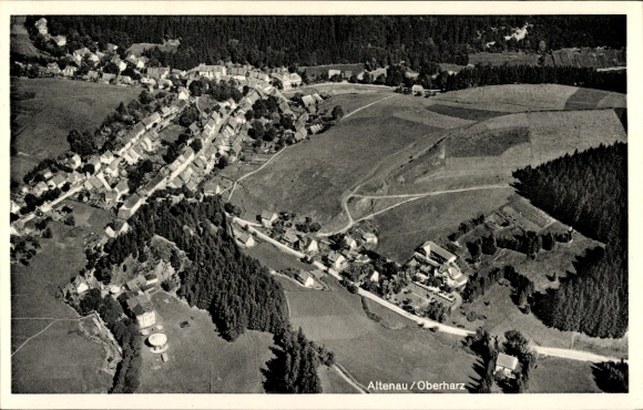 Postcard Altenau Clausthal Zellerfeld in the Upper Harz, aerial photograph