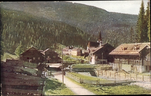 Postcard Filzmoos im Pongau in Salzburg, village motif, church