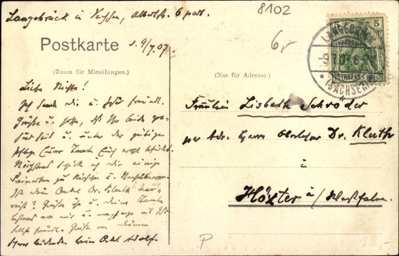 Postcard Dresden North Langebrück, Albertstraße, villas