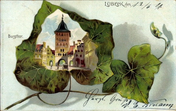 Chromo-Litho Hanseatic City of Lübeck, Burgtor