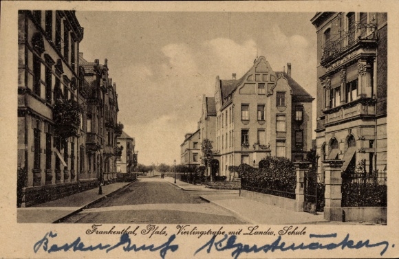 Ak Frankenthal in der Pfalz, Vierlingstraße, Landwirtschaftsschule