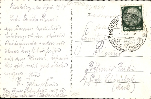 Postcard Finsterbergen Friedrichroda in the Thuringian Forest, villas, rest home Waldfrieden