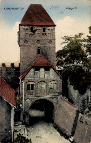 Postcard Tangermünde on the Elbe, Roßpforte