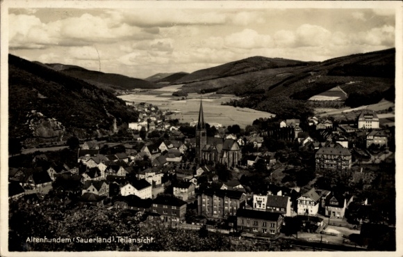 Postcard Altenhundem Lennestadt in the Sauerland, Panorama