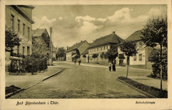 Postcard Blankenhain in Thuringia, Bahnhofstraße