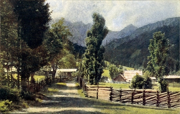 Postcard Bodental in Carinthia, village motif