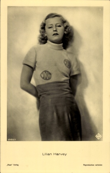 Postcard actress Lilian Harvey, Ross Verlag 6980 1
