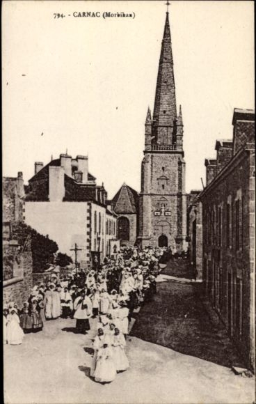 Postcard Carnac Morbihan, procession
