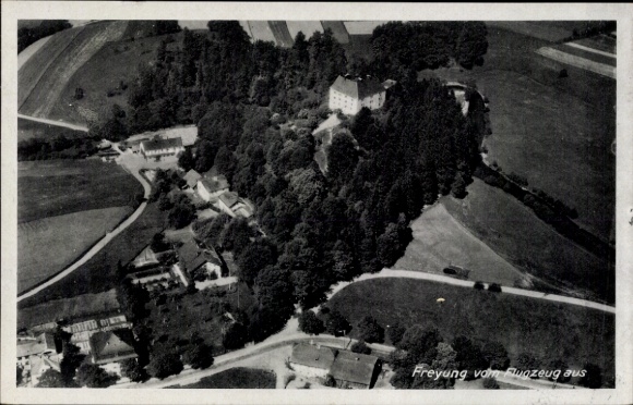 Postcard Freyung in the Bavarian Forest, aerial photograph