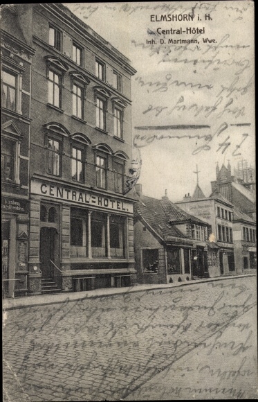 Ansichtkaart Elmshorn in Holstein, Central Hotel
