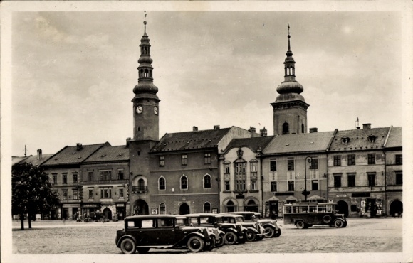 Ak Moravská Třebová Mährisch Trübau Region Pardubice, Adolf Hitler Platz