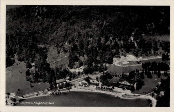 Ak Urfeld am Walchensee Kochel am See, Fliegeraufnahme
