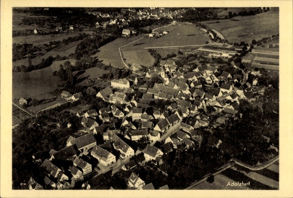 Postcard Adolzfurt Bretzfeld in Württemberg, aerial photograph