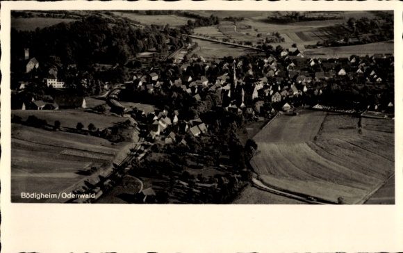 Ak Bödigheim Buchen in het Odenwald Baden, luchtfoto