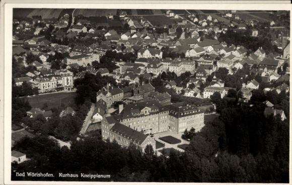 Ak Bad Wörishofen im Unterallgäu, Fliegeraufnahme, Kurhaus Kneippianum