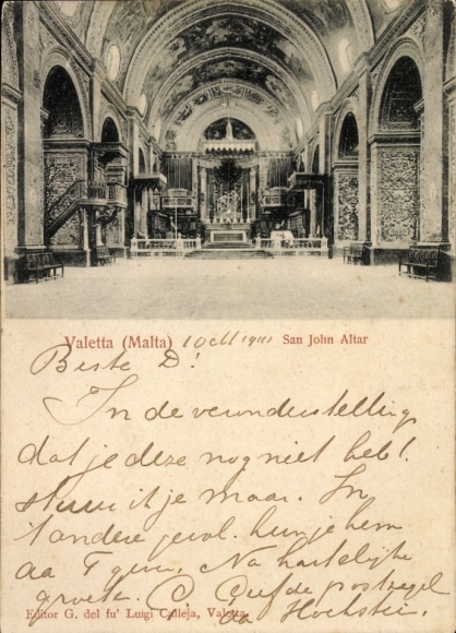 PC Valletta Malta, San John Altar, 1900, Malta
