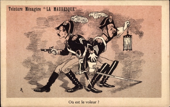 Artist Postcard Tincture Menagere La Mauresque, Where is the thief, Reklame