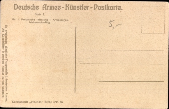 Kunstenaar litho Hoffmann, A., Pruisische infanterie 1e legerkorps, veldmarsen, soldaat, bajonet