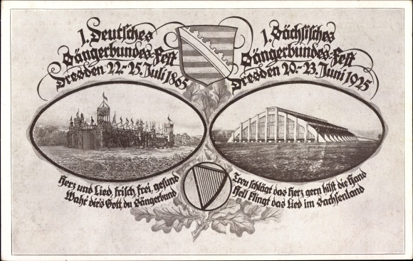 Passepartout PC Dresden, 1st Saxon Singers&#39; Association Festival 1925, Anniversary of the Singers&#39; Association Festival 1865