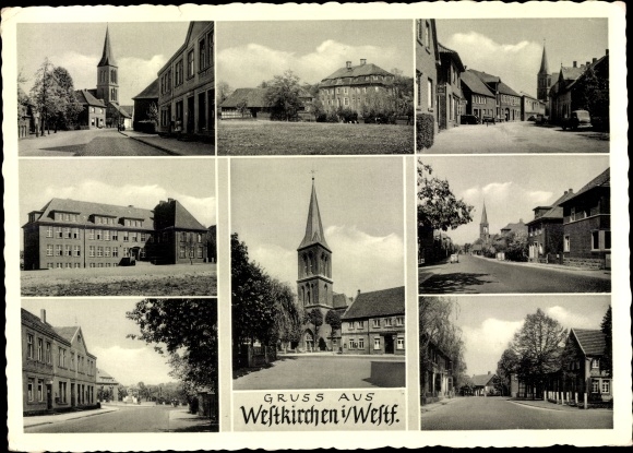 PC Westkirchen Ennigerloh in Westphalia, church, street views