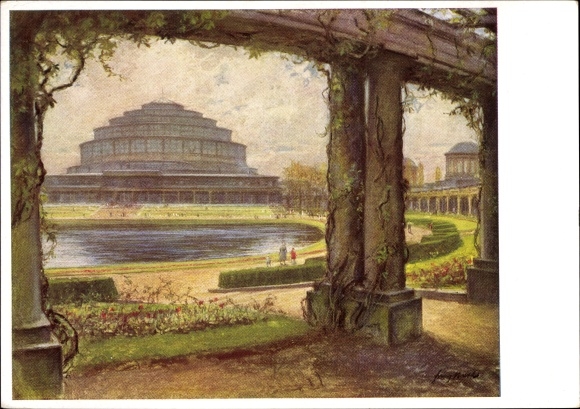 Künstler Ak Huth, F., Wrocław Breslau Schlesien, Jahrhunderthalle